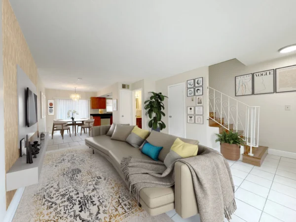 staged Living room. Kid Breukelen Realty Group